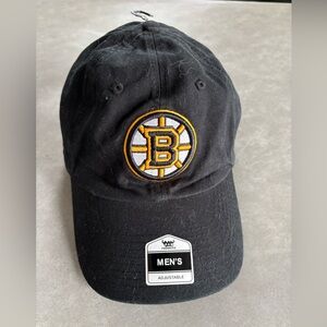 Men's Black Boston Bruins Adjustable Logo Hat New OSFA